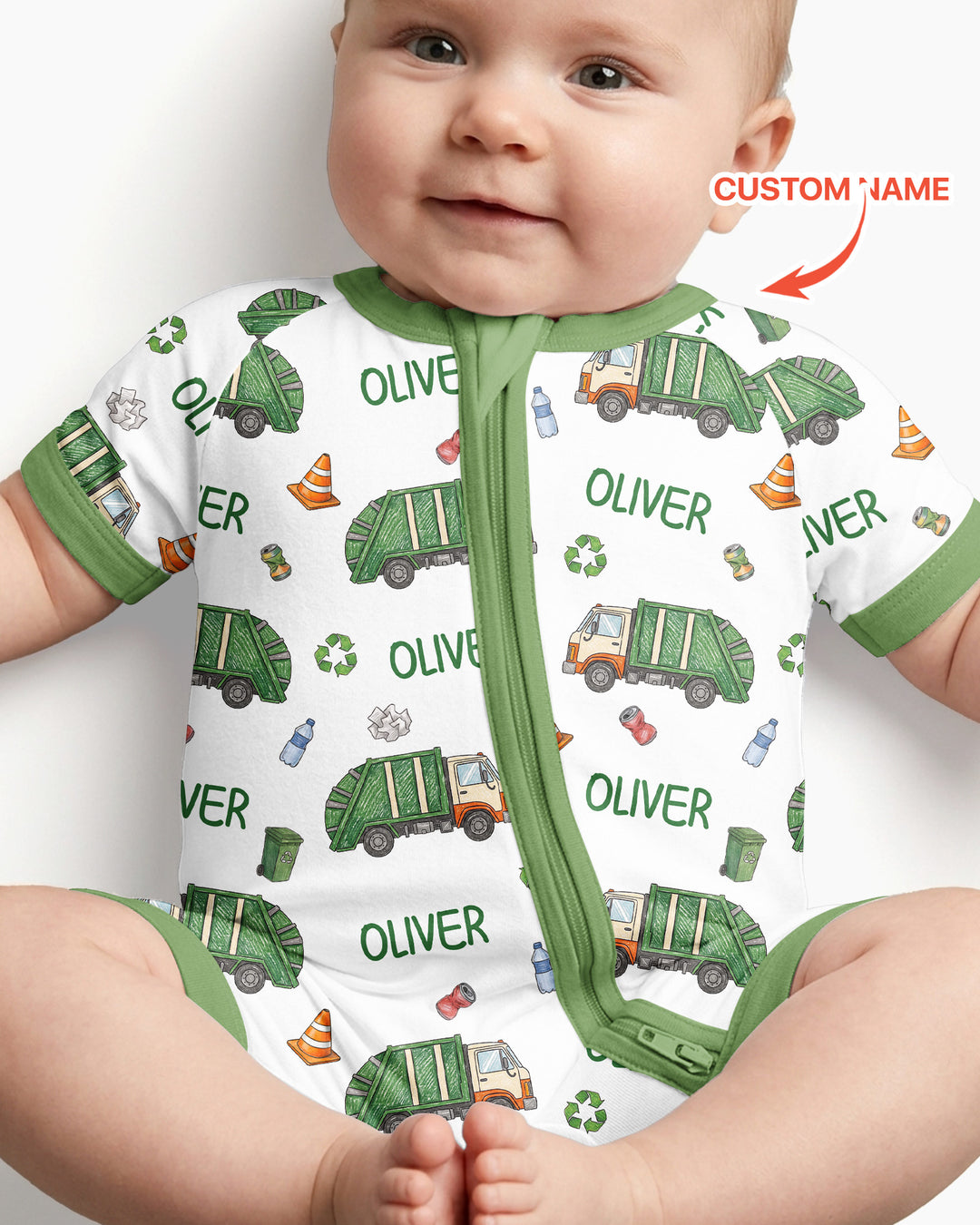 Custom Name Garbage Day Bamboo Shorty Zippy