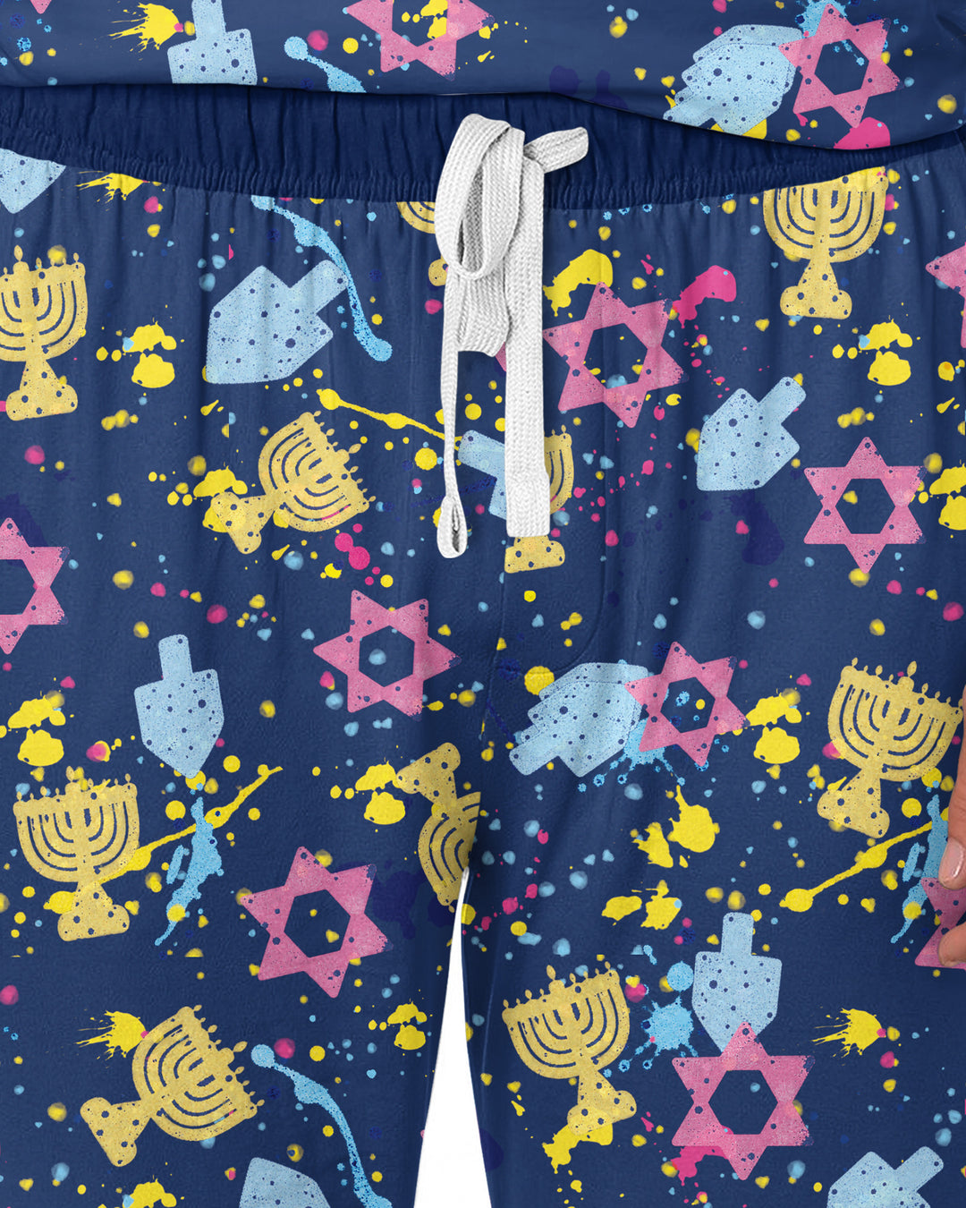 Hanukkah Family Splatter Paint  Bamboo Men's Pajama Set