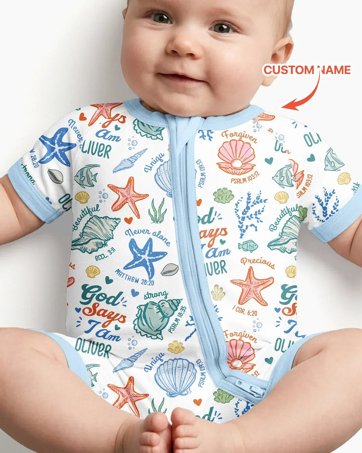 Coastal God Says I Am Custom Name Bamboo Shorty Zippy