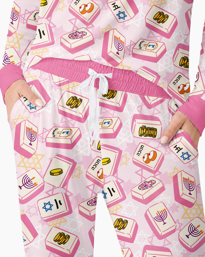 Hanukkah Mahjong Club Bamboo Women Pajama Set