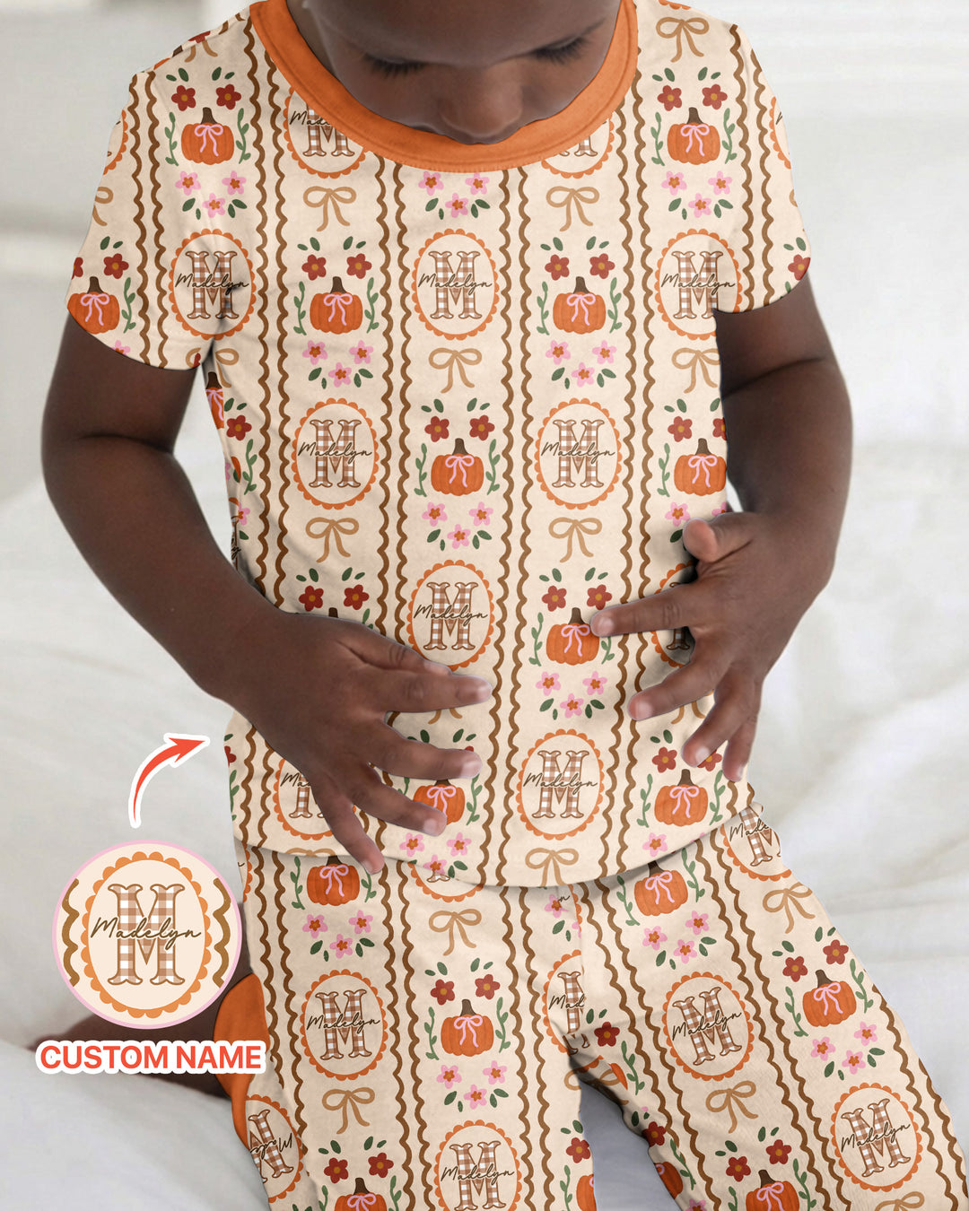 CUSTOM Template Bamboo Two Piece Short Sleeve Pyjamas Set