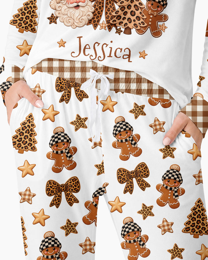 Leopard Christmas Magic Bamboo Women Pajama Set