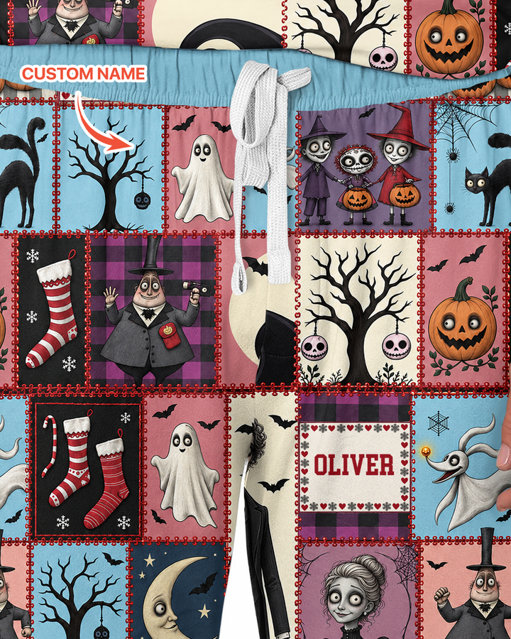 Vertical Halloween Bamboo Men's Pajama Set