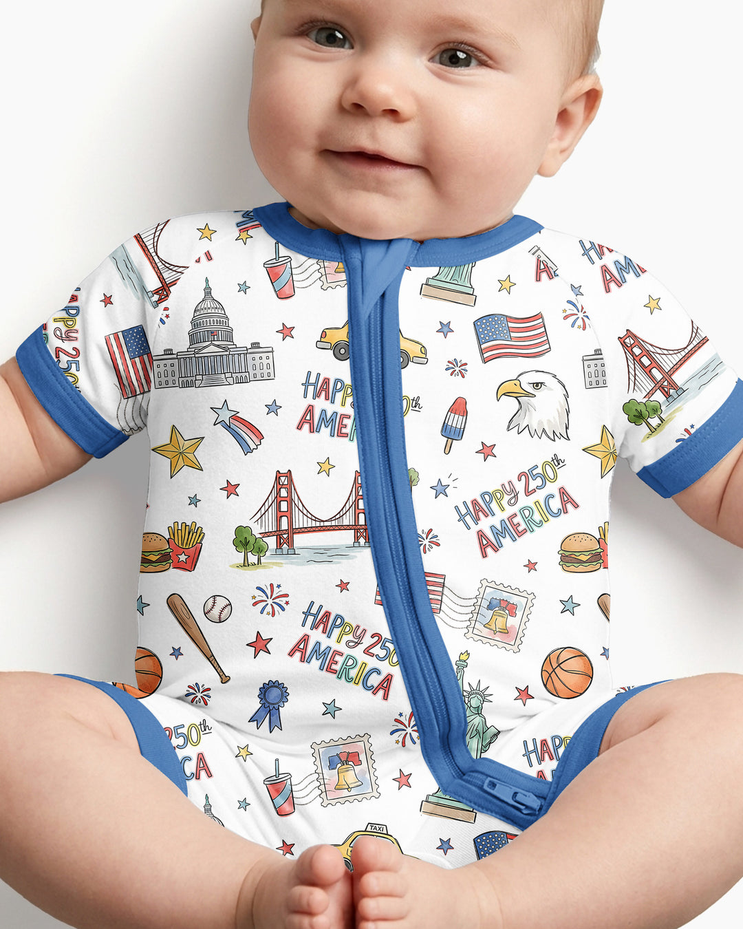 America 250 Celebration Bamboo Shorty Zippy