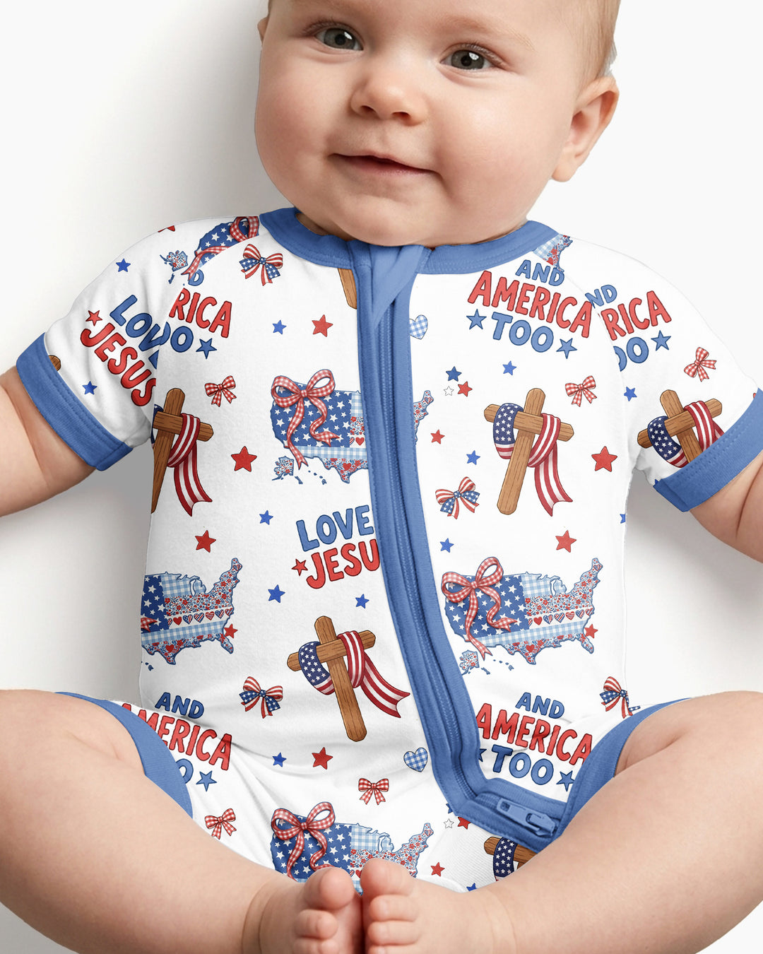 Loves Jesus And America Too Bamboo Shorty Zippy