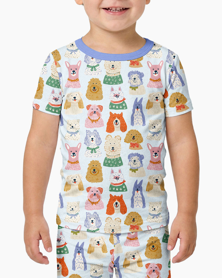 Puppy Portrait Bamboo Two Piece Short Sleeve Pajama Set