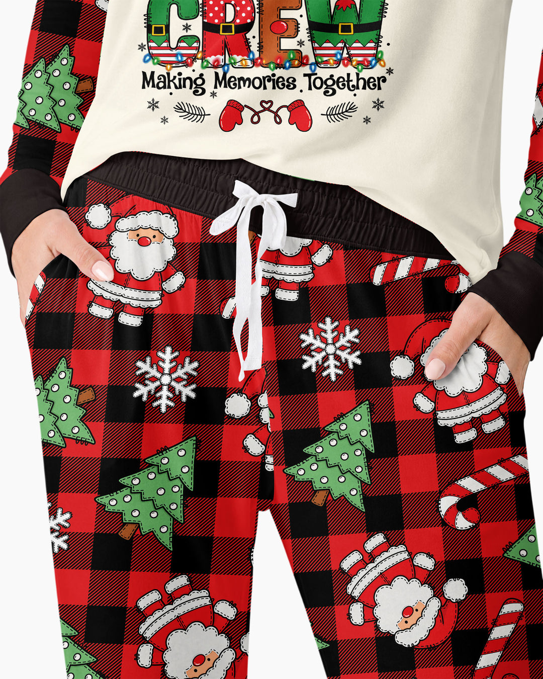 Custom Name Family Matching Christmas Crew Making Memories Together Bamboo Women Pajama Set