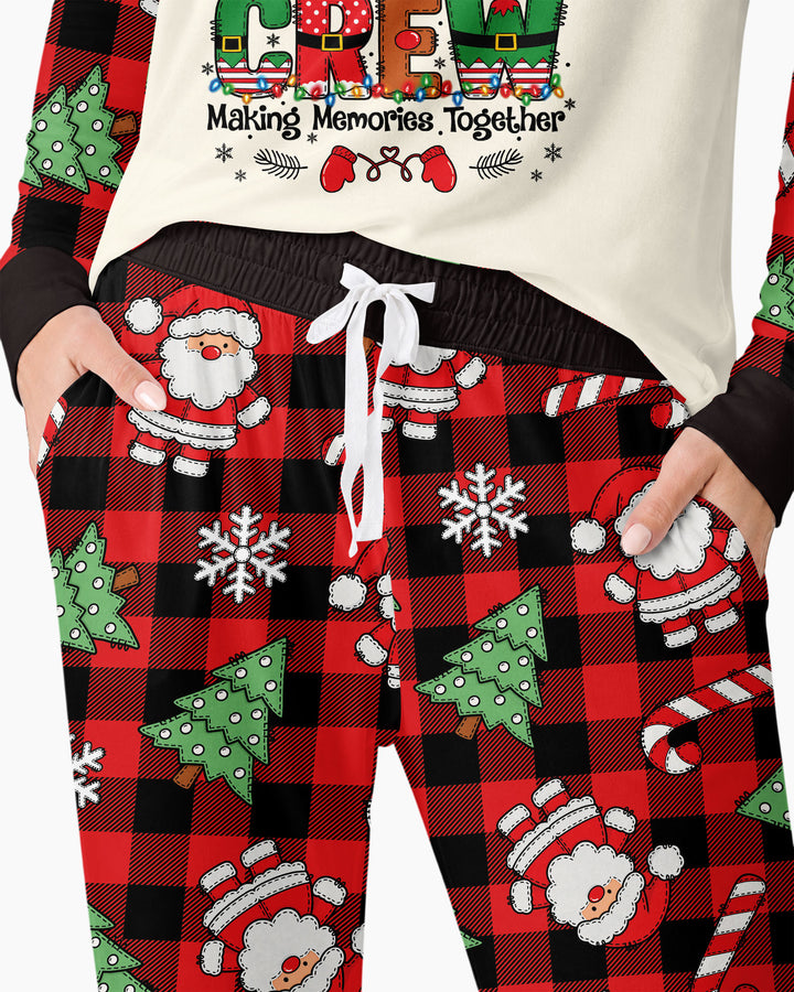 Custom Name Family Matching Christmas Crew Making Memories Together Bamboo Women Pajama Set