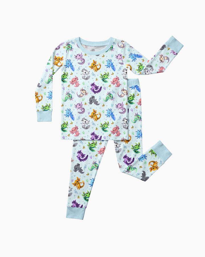 I Love You Axolotl Bamboo Two Piece Long Sleeve Pajama Set