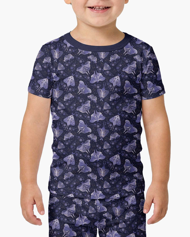 Very Peri Moths Bamboo Two Piece Short Sleeve Pajama Set