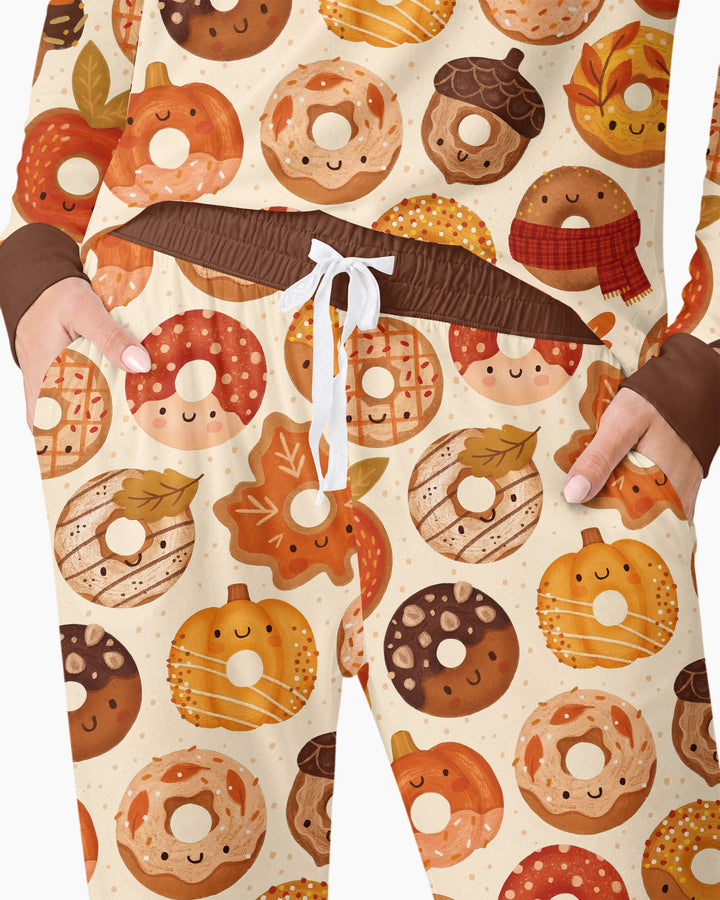 Cute Autumn Donut Bamboo Women Pajama Set