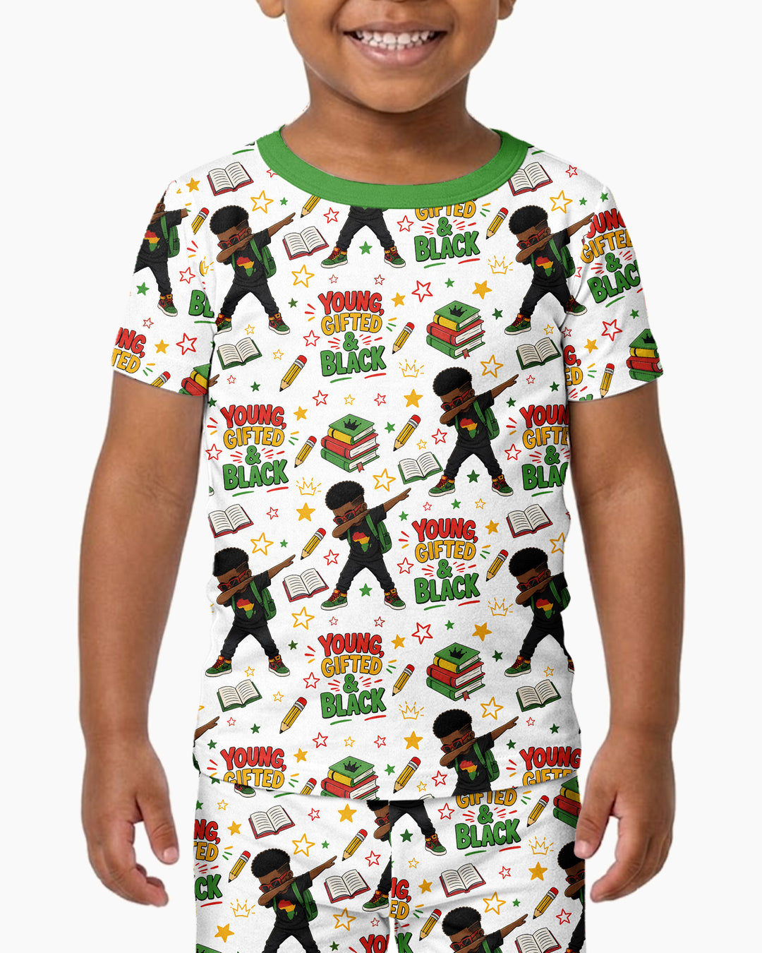 Black Boy Young Gifted & Black Bamboo Two Piece Short Sleeve Pajama Set