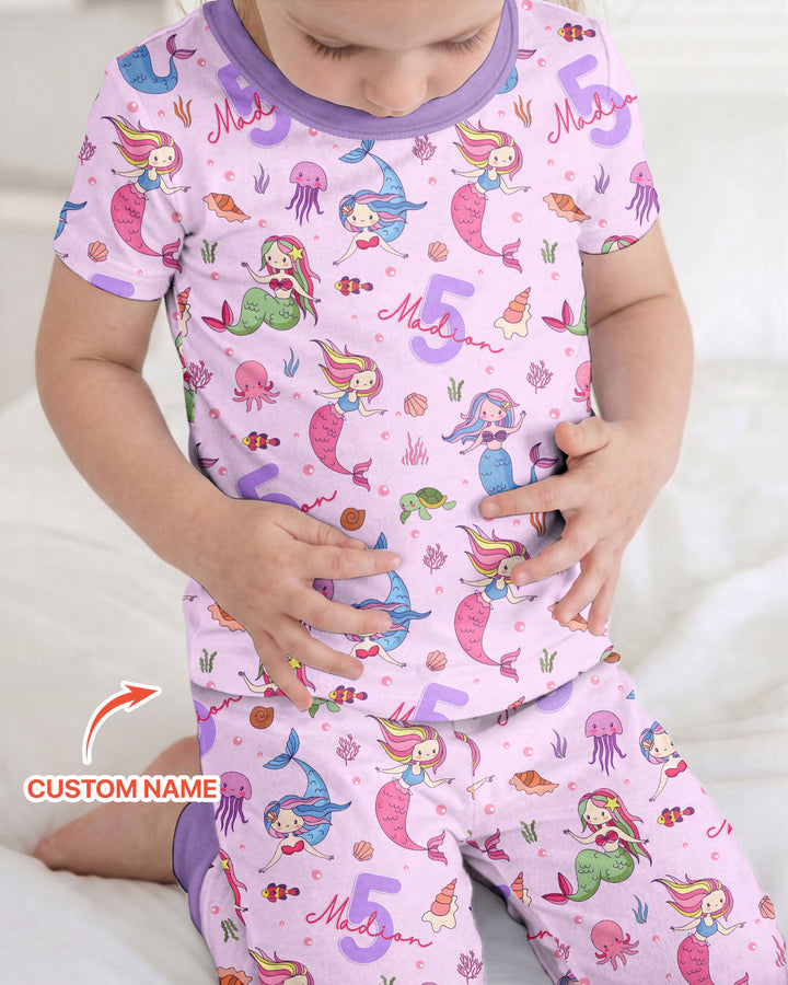 CUSTOM Template Bamboo Two Piece Short Sleeve Pyjamas Set