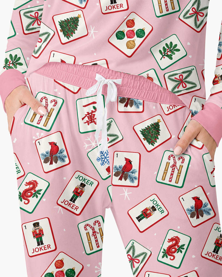 Christmas Mahjong  Bamboo Women Pajama Set