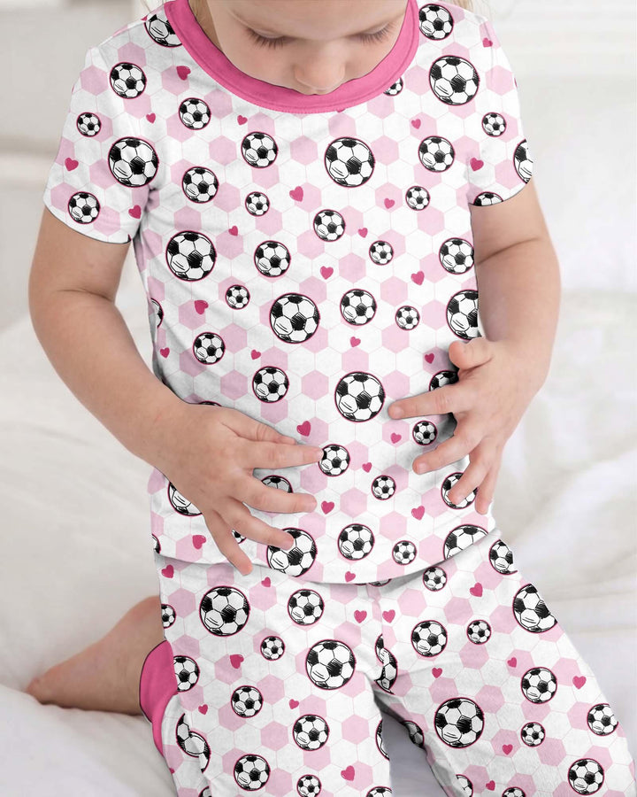Goal Squad Family Matching Bamboo Two Piece Short Sleeve Pajama Set