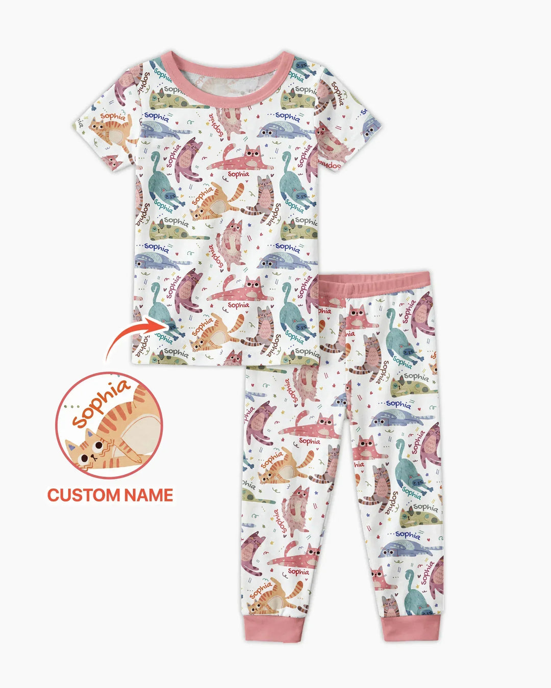Cat Nap Crew Bamboo Two Piece Short Sleeve Pajama Set