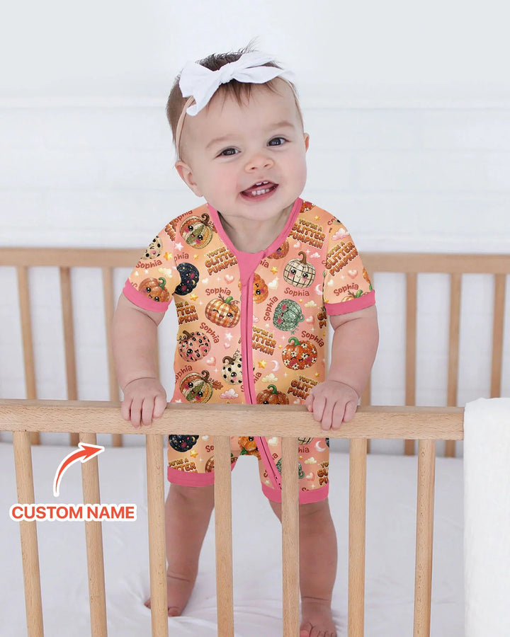Custom Name You're A Glitter Pumpkin Bamboo Shorty Zippy