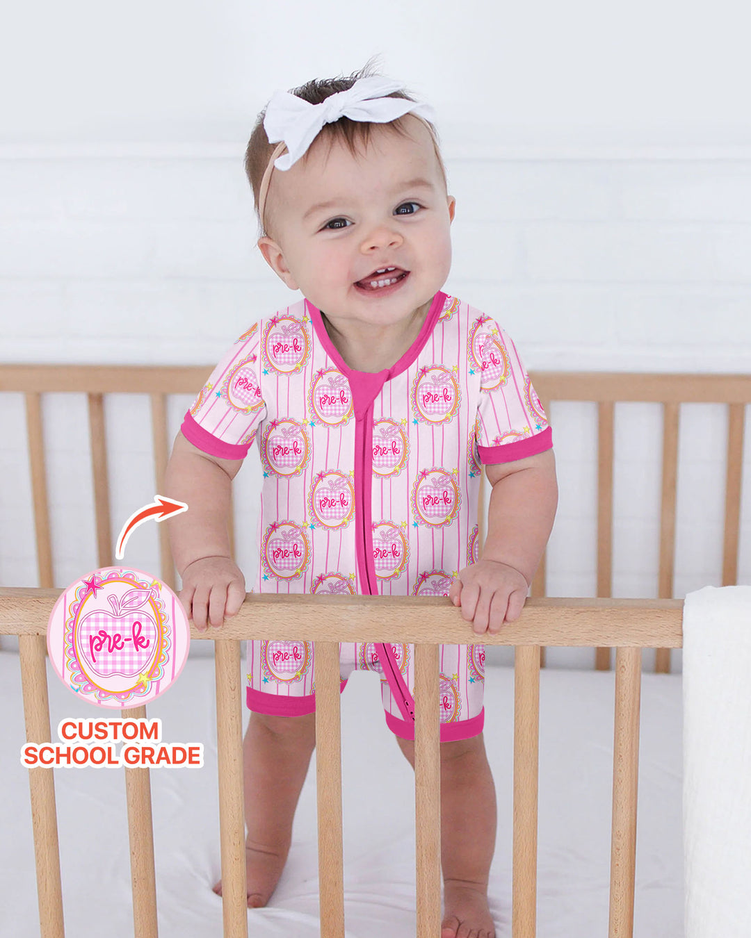 Custom Grade School Sweetie Bamboo Shorty Zippy