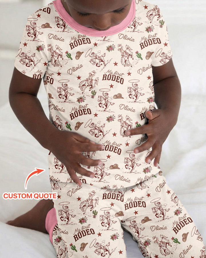 CUSTOM Template Bamboo Two Piece Short Sleeve Pyjamas Set