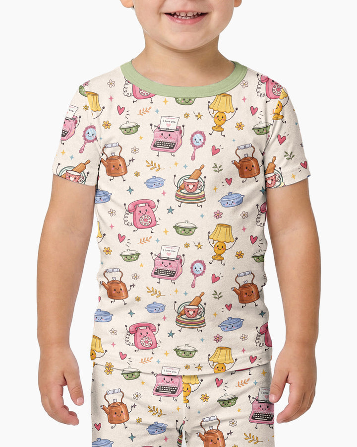 Template Bamboo Two Piece Short Sleeve Shorts Pyjamas Set