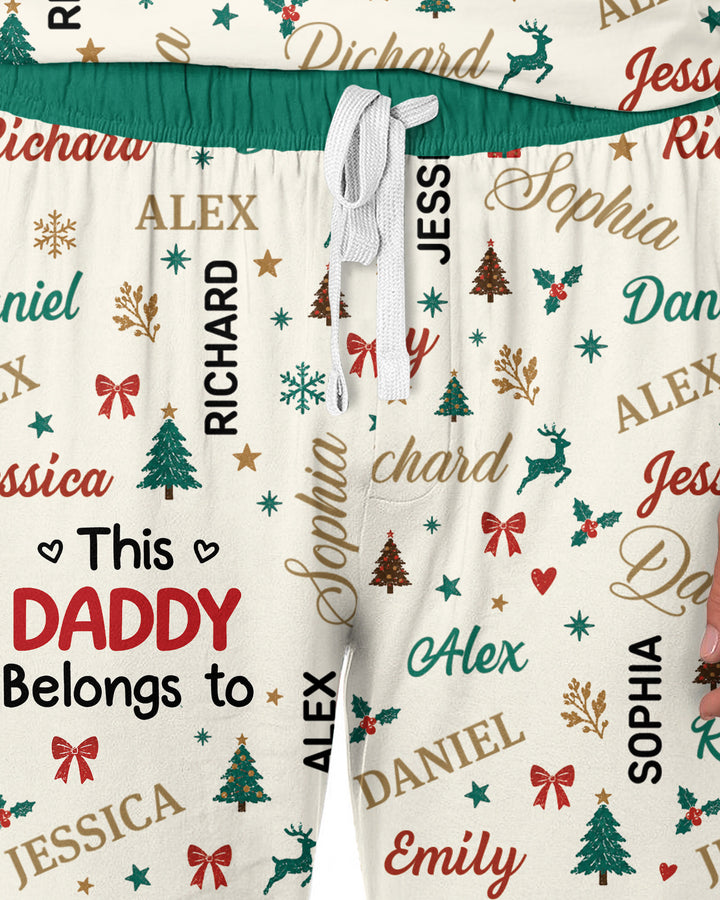 Custom Daddy Christmas Belongs To Bamboo Men's Pajama Set