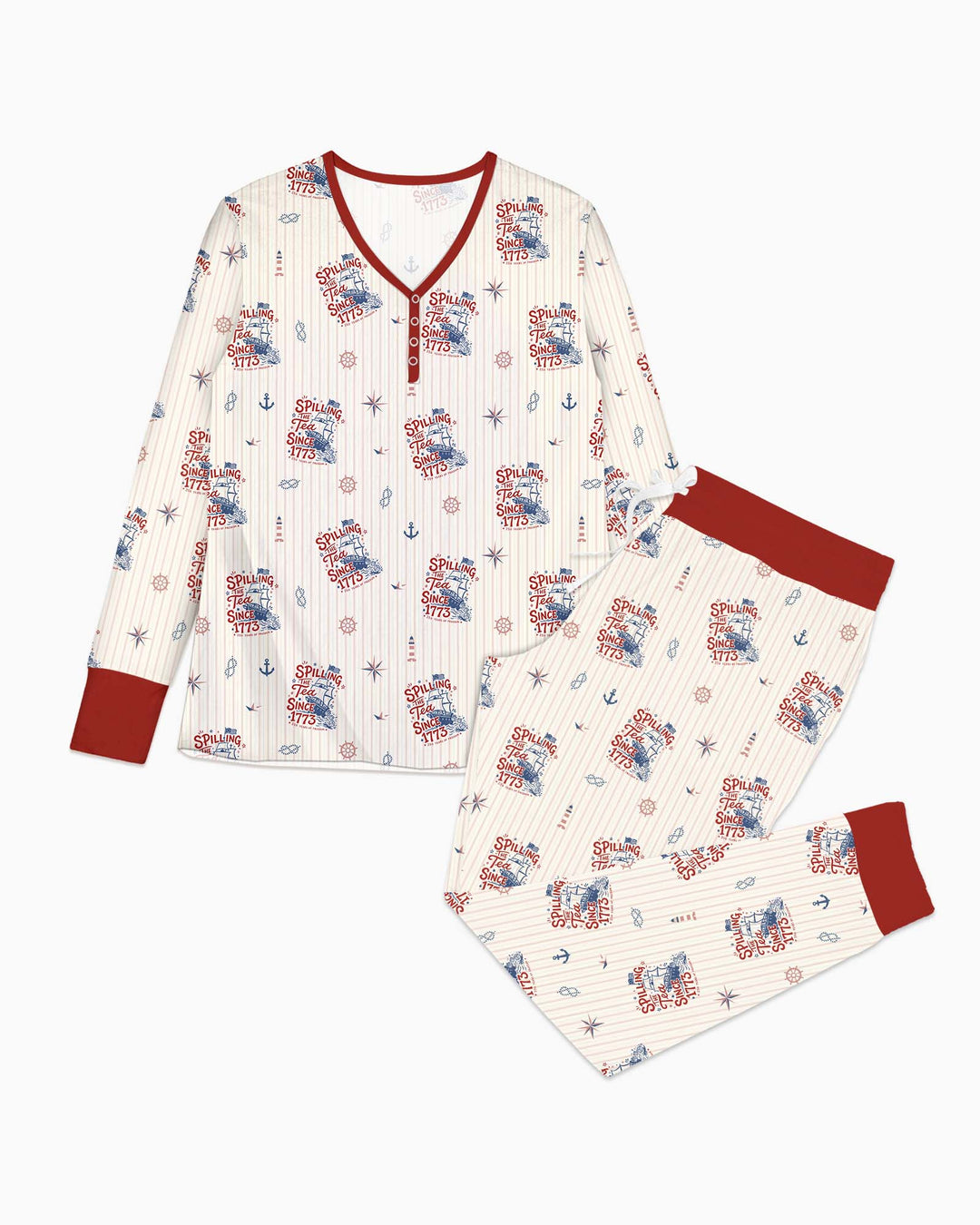 Spilling The Tea Since 1773 Family Matching Bamboo Women Pajama Set