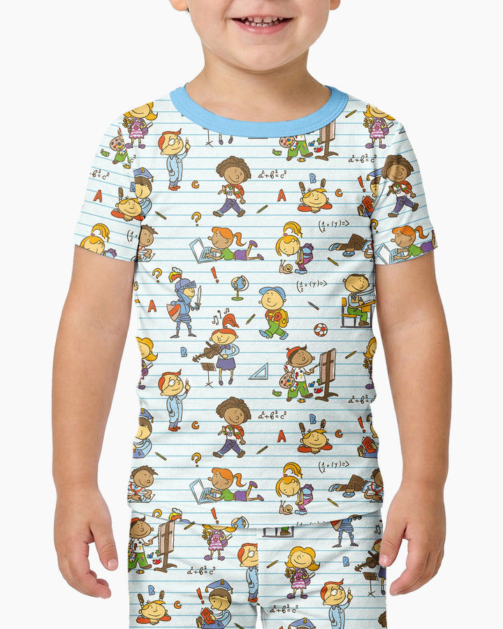 School Days Adventure Bamboo Two Piece Short Sleeve Pajama Set