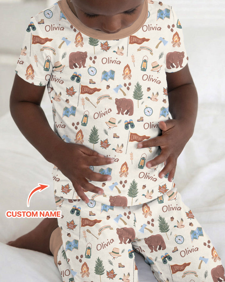 CUSTOM Template Bamboo Two Piece Short Sleeve Pyjamas Set