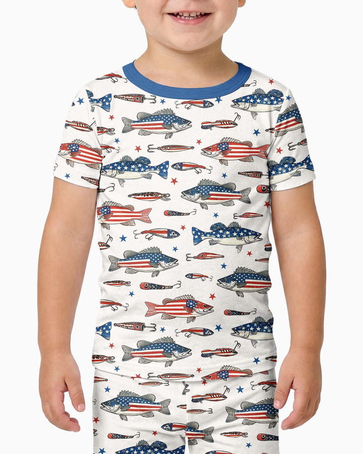 Hooked On Freedom Bamboo Two Piece Short Sleeve Pajama Set