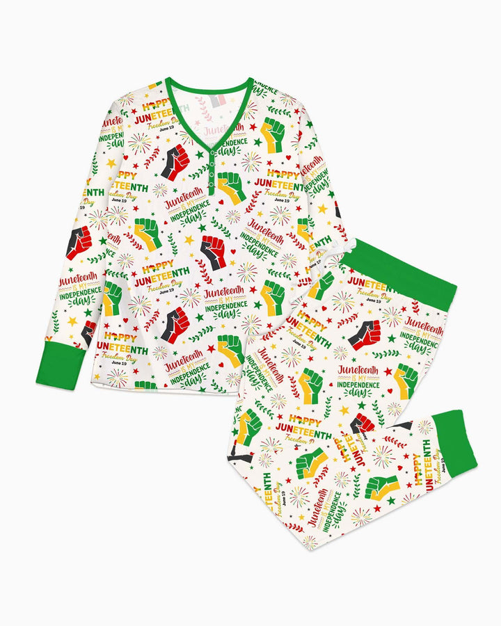 Happy Juneteenth Freedom Day Bamboo Women Pajama Set
