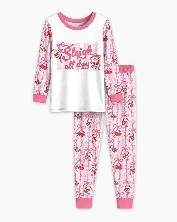 Sleigh All Day Santa Claus  Bamboo Two Piece Long Sleeve Pajama Set