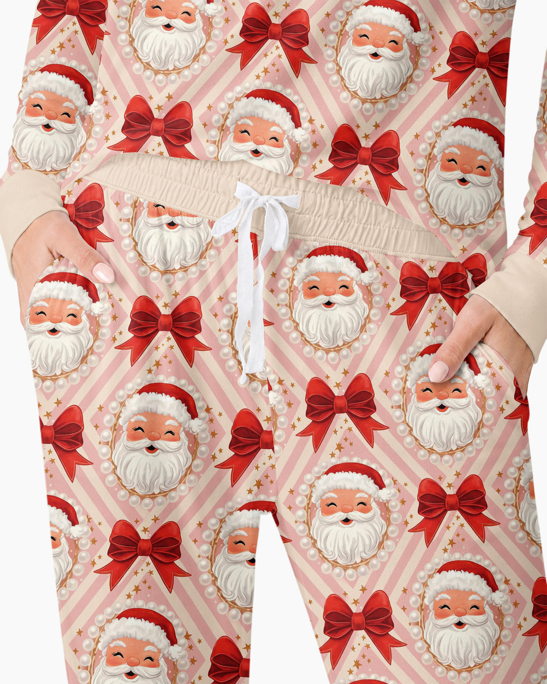Preppy Coquette Santa Mommy And Me Matching Bamboo Women Pajama Set
