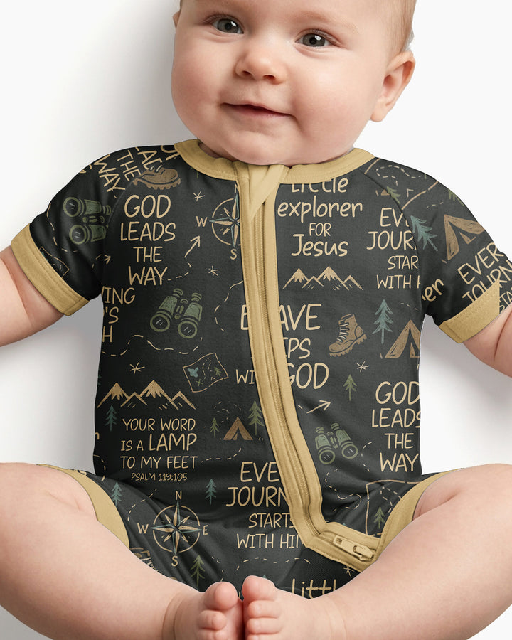Little Explorer God Leads The Way Bamboo Shorty Zippy