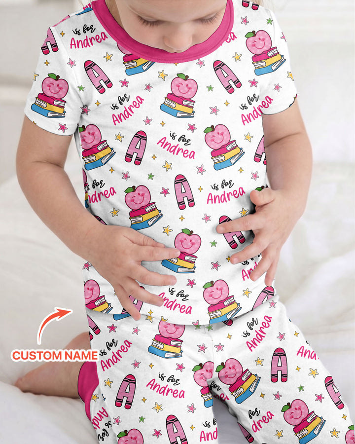 CUSTOM Template Bamboo Two Piece Short Sleeve Pyjamas Set