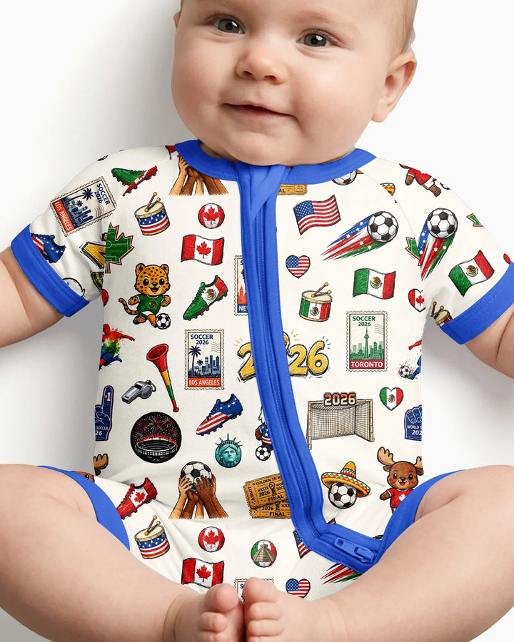 Soccer Cup 2026 Family Matching Bamboo Shorty Zippy