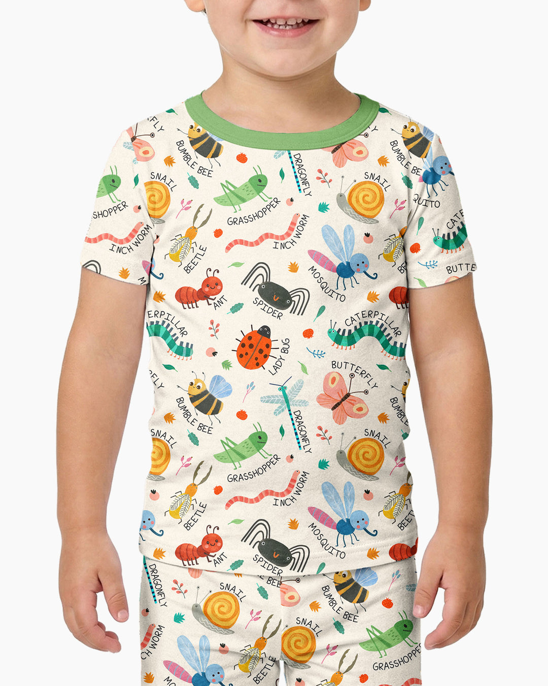 Bug Field Guide Bamboo Two Piece Short Sleeve Pajama Set