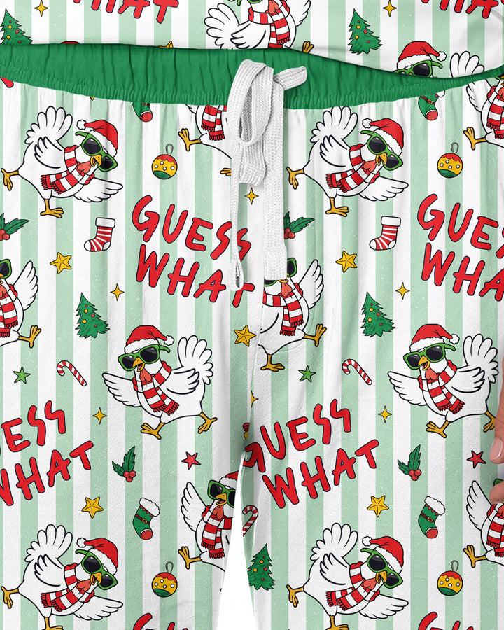 Guess What Chicken Butt Christmas Bamboo Men's Pajama Set
