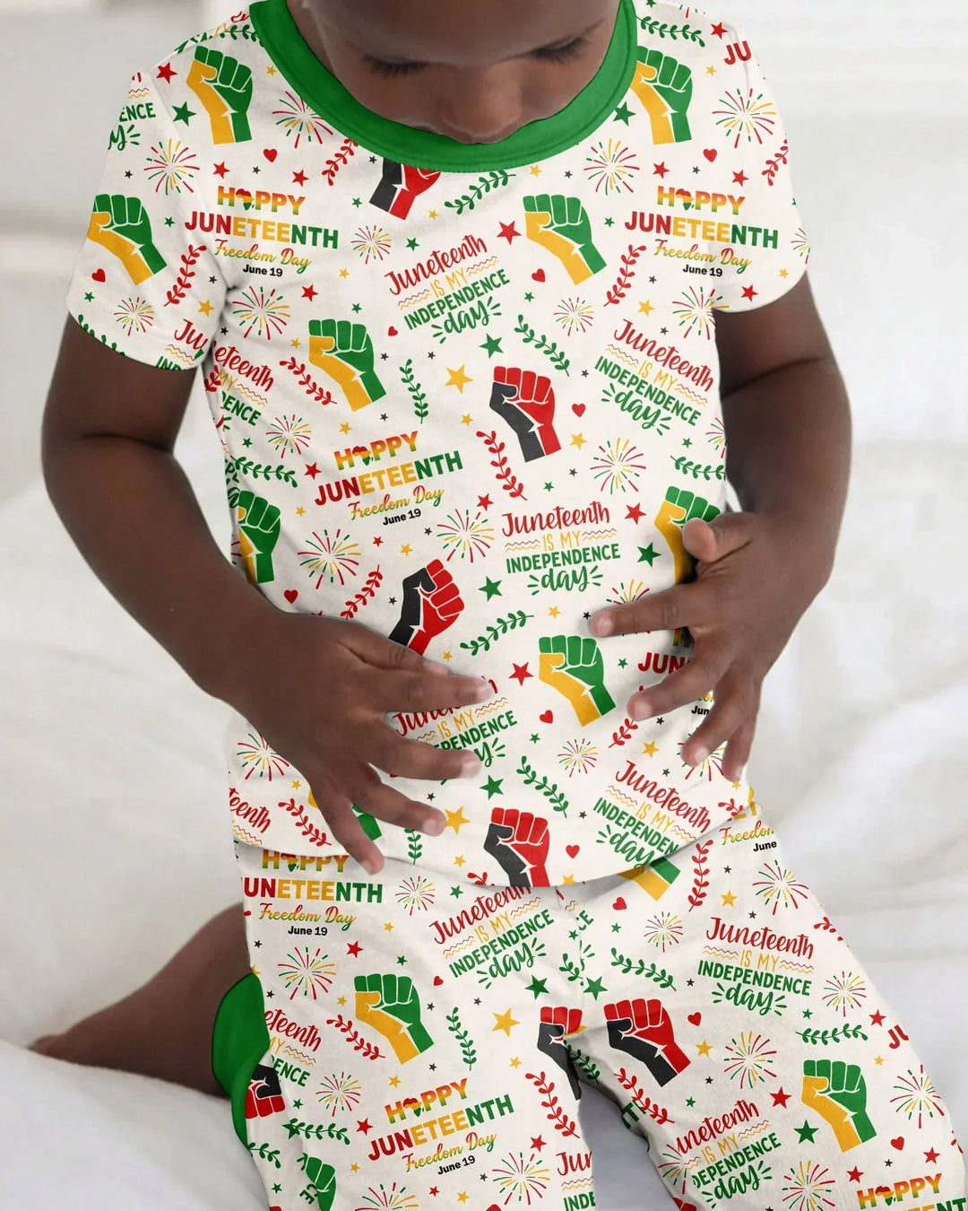 Happy Juneteenth Freedom Day Bamboo Two Piece Short Sleeve Pajama Set