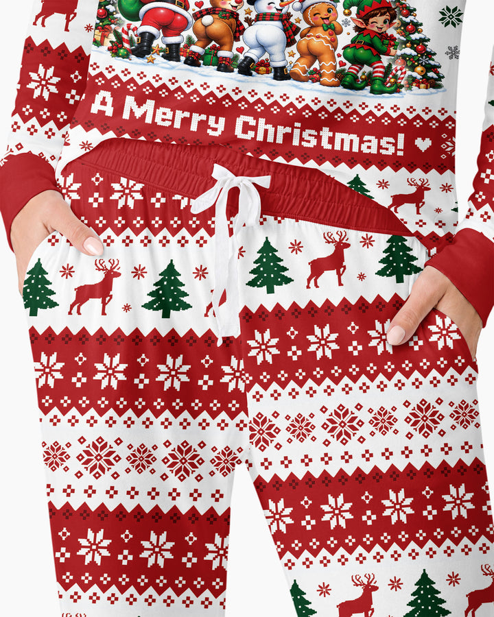 We Wish You Nothing Butt A Merry Christmas Bamboo Women Pajama Set