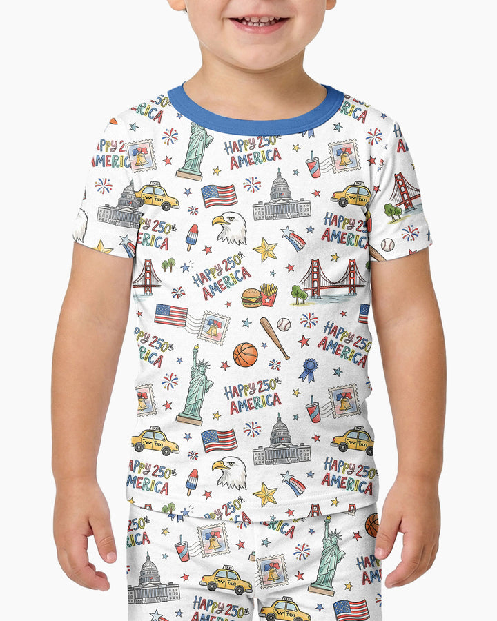 America 250 Celebration Bamboo Two Piece Short Sleeve Pajama Set