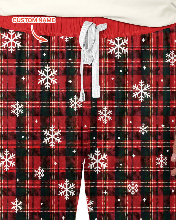 Cute Reindeer in Santa Hat Bamboo Men's Pajama Set