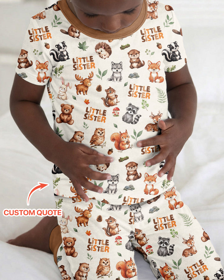 CUSTOM Template Bamboo Two Piece Short Sleeve Pyjamas Set
