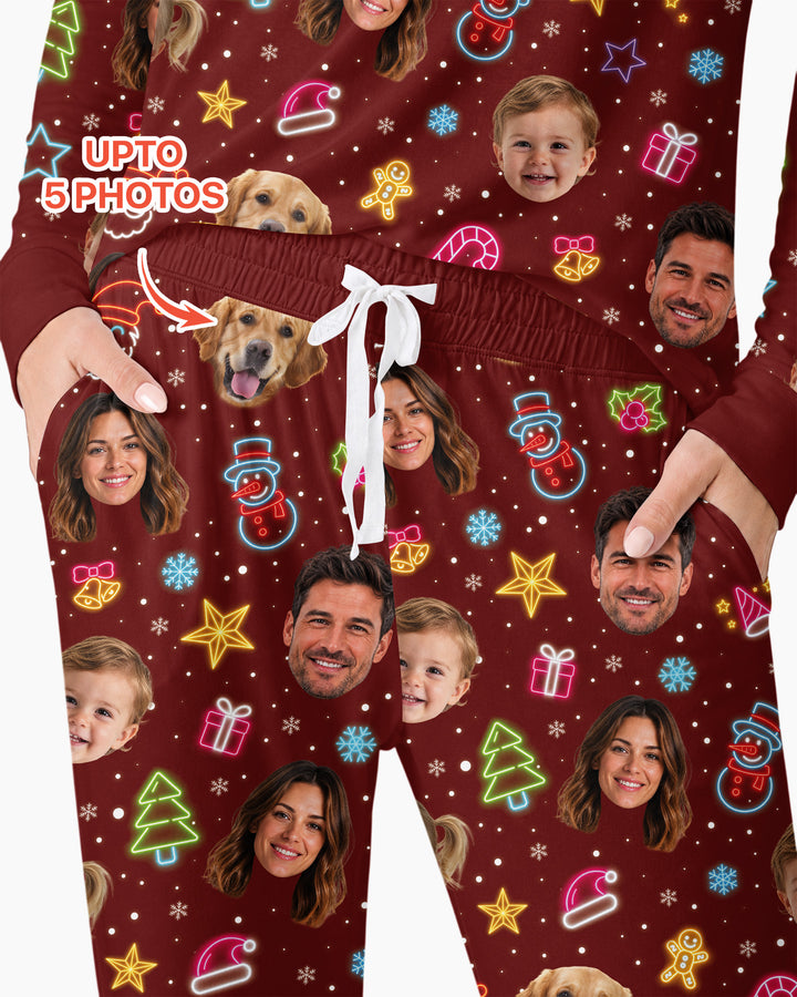 Christmas Faces Bamboo Women Pajama Set