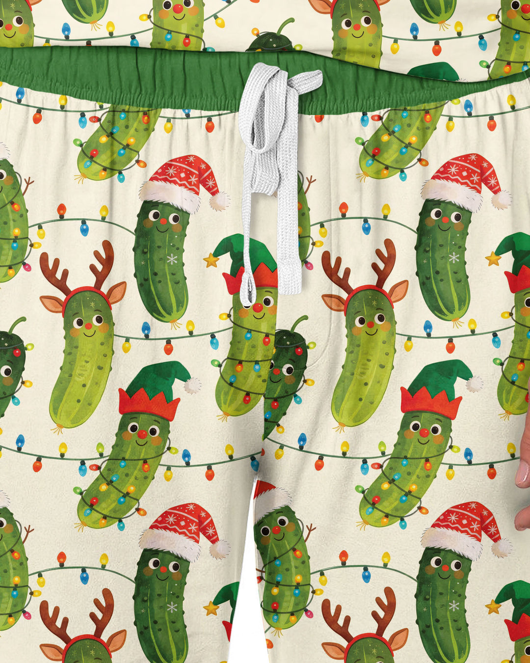 Cheerful Christmas Pickle Bamboo Men's Pajama Set