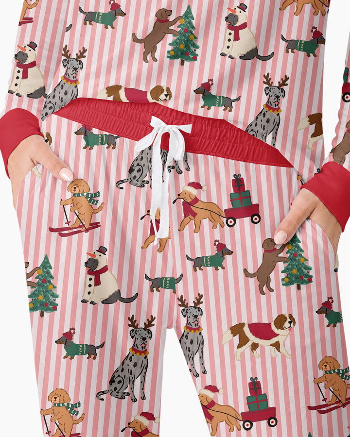 Christmas Pups & Holiday Adventures Bamboo Women Pajama Set