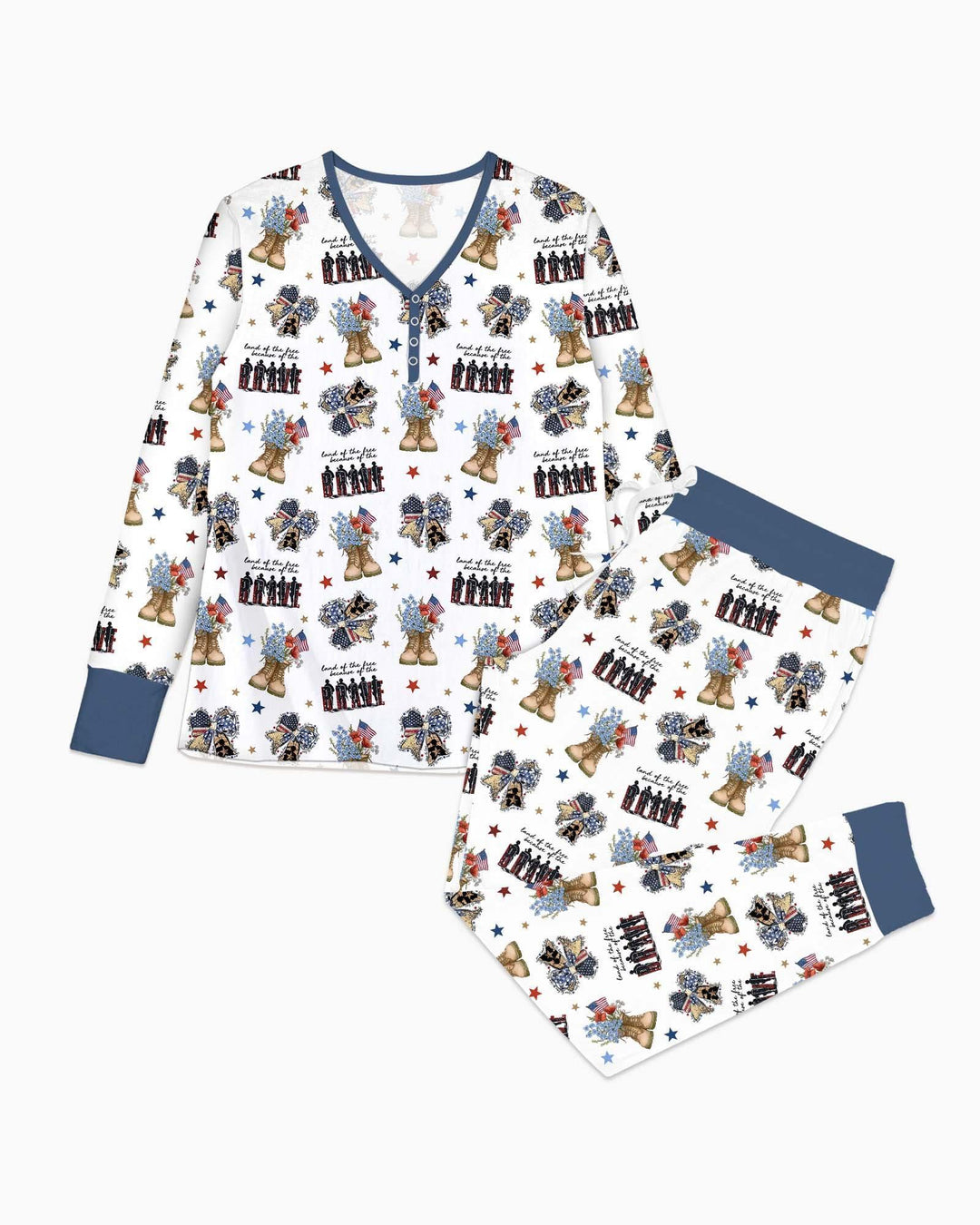 Honor the Brave Family Matching Bamboo Women Pajama Set