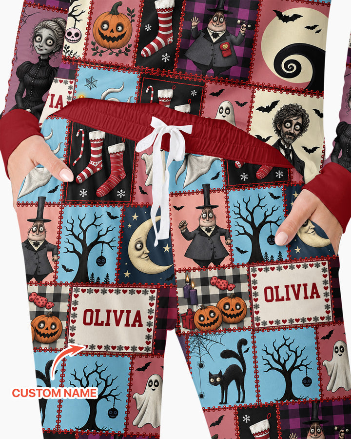 Vertical Halloween Bamboo Women Pajama Set