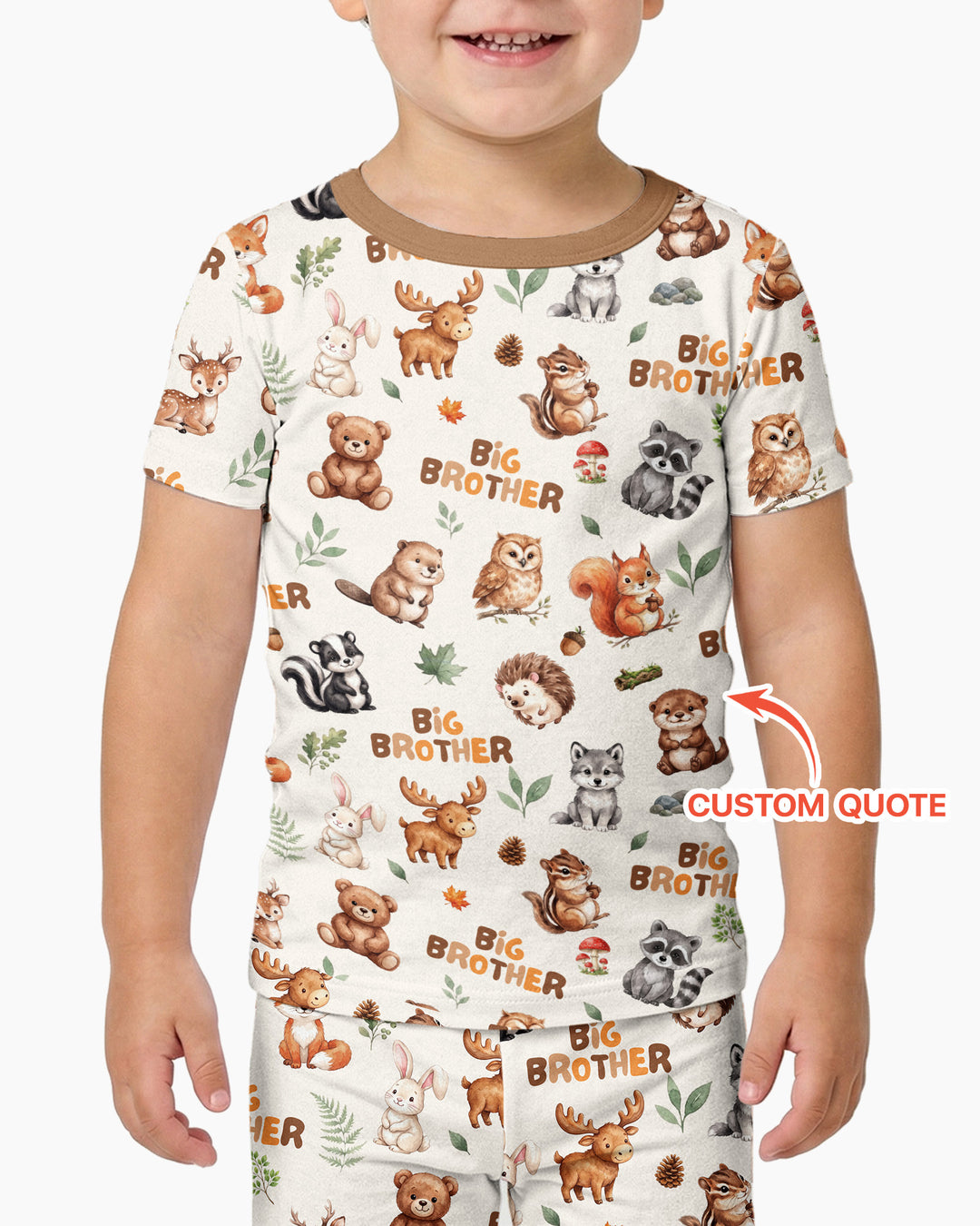 CUSTOM Template Bamboo Two Piece Short Sleeve Pyjamas Set