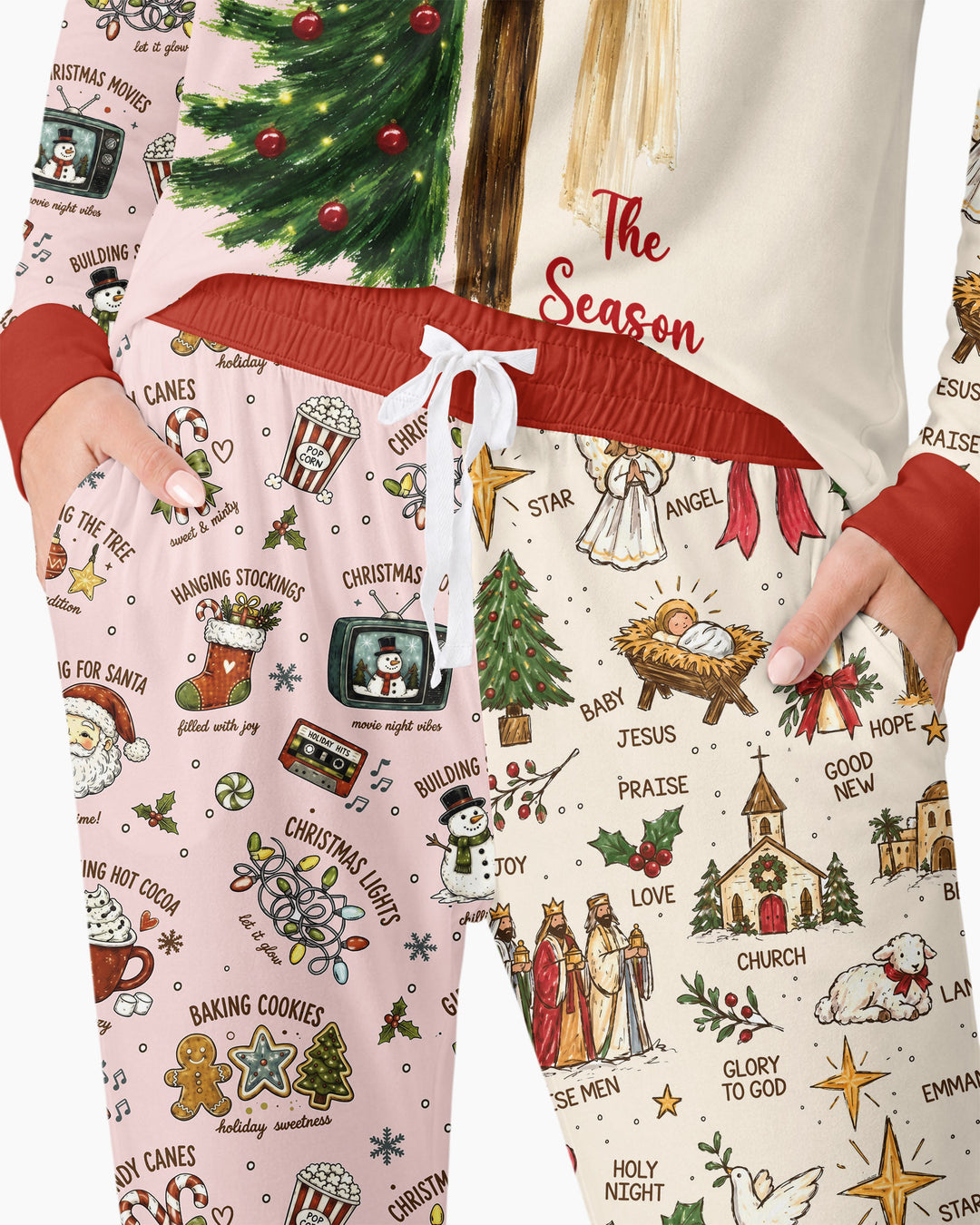 Jesus Is The Reason For The Season Family Matching Bamboo Women Pajama Set