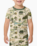 Classic Bear Maps Bamboo Two Piece Short Sleeve Pajama Set